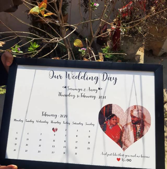 Frame With Date & Heart Photo